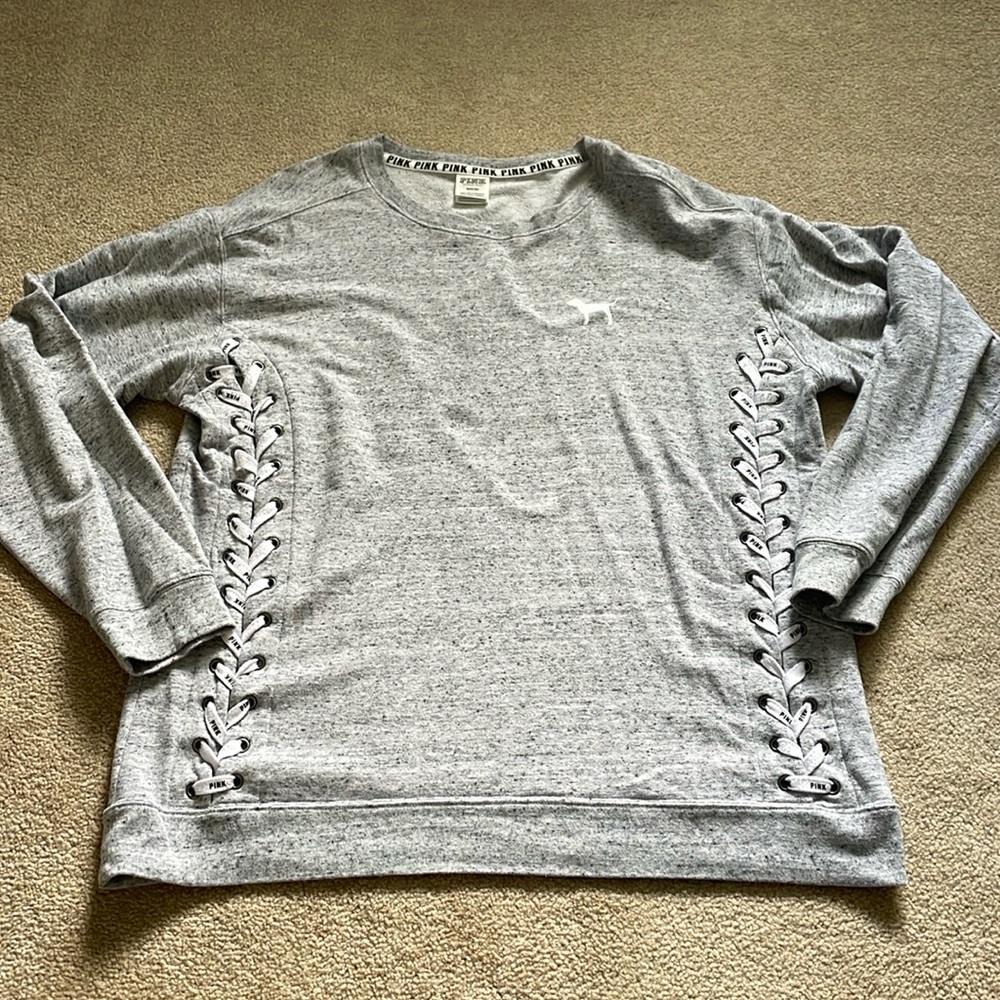 PINK Victoria’s Secret lightweight sweatshirt size M heather grey